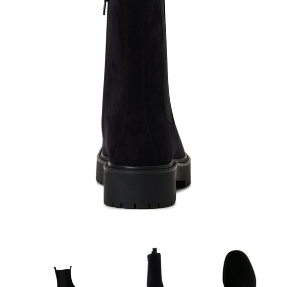 Time and Tru Women's Mid Shaft Chelsea Boots 9W Chucky Heels NWT Combat Side Zip - Picture 3 of 8